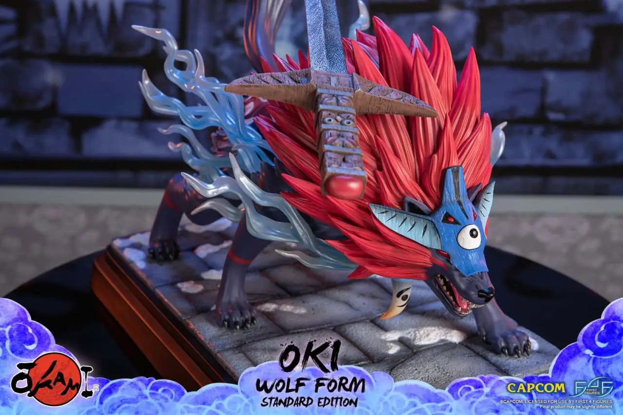 Statue okami oki wolf from resin